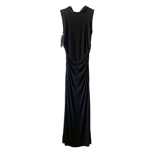 ESCADA Crossover- Waist Sleeveless Thigh-Slit V-Neck Black Gown - Size INT 38 - Picture 3 of 17